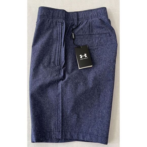 UNDER ARMOUR 1377359 410 Men Sz 32 Golf Vented Shorts Heather Blue 4-way Stretch - Picture 5 of 9